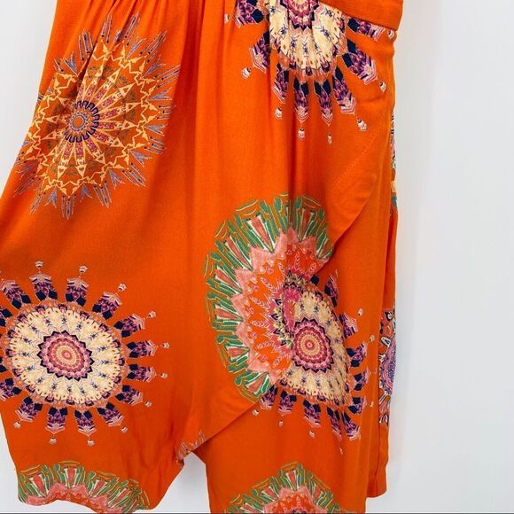 Anthropologie Halter Dress Small 6 orange paisley - Picture 6 of 11